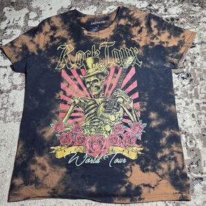 Chemistry Rock Tour Shirt Mens Medium M Tie Dye Skeleton Guitar Roses World Tour